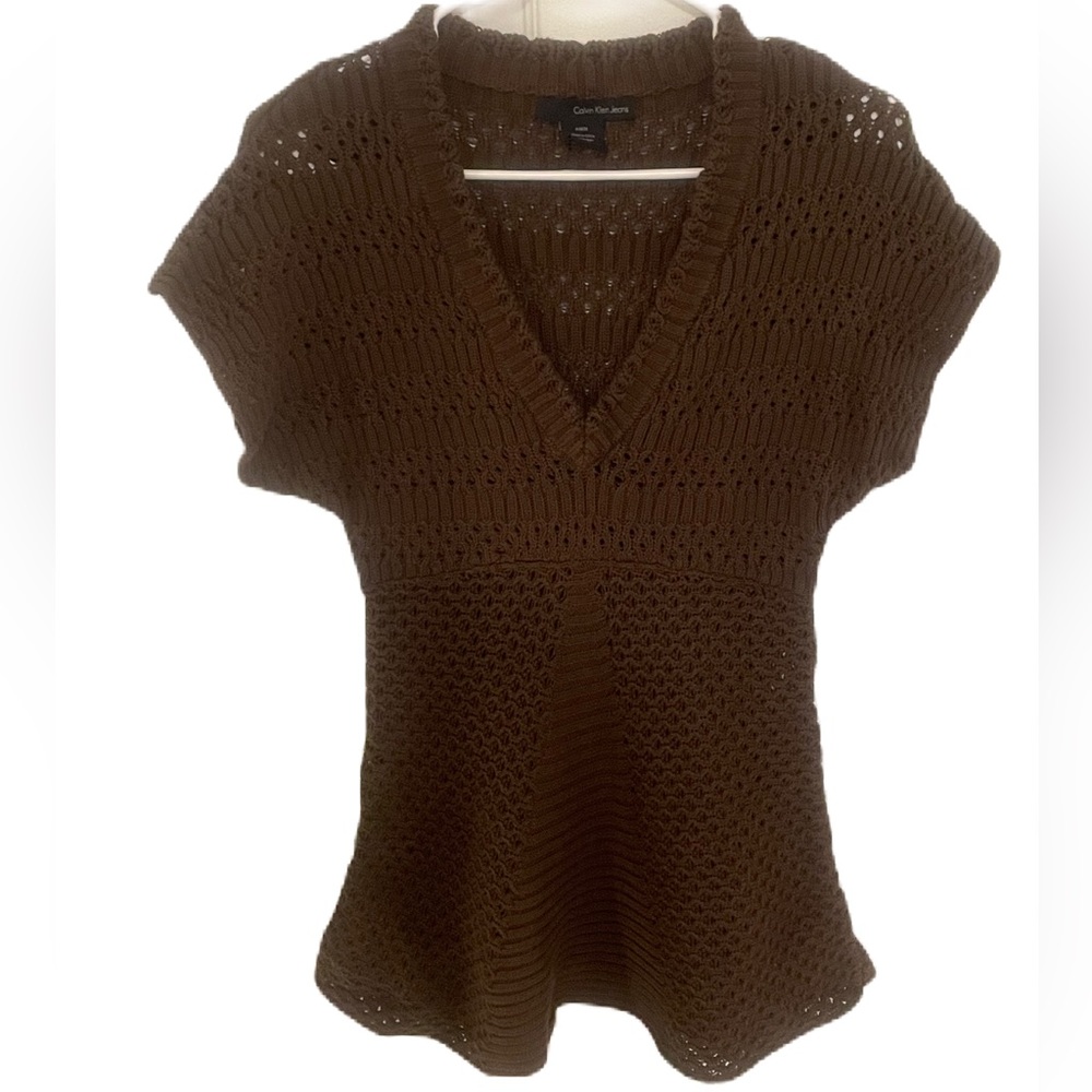 Brown Calvin Klein Jean Sweater Size S
